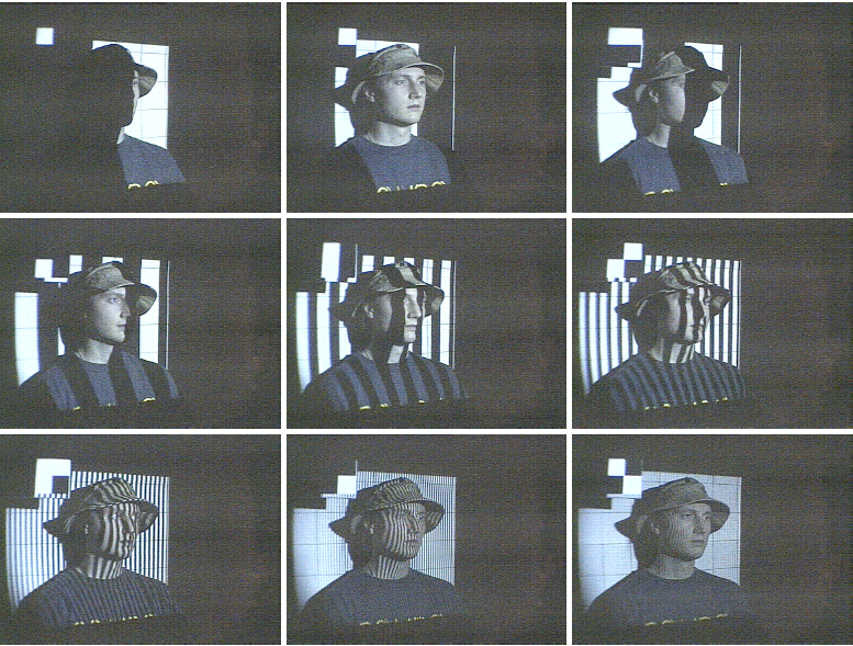3D Talking Heads: Image Based Modeling at Interactive Rates using Structured Light Projection