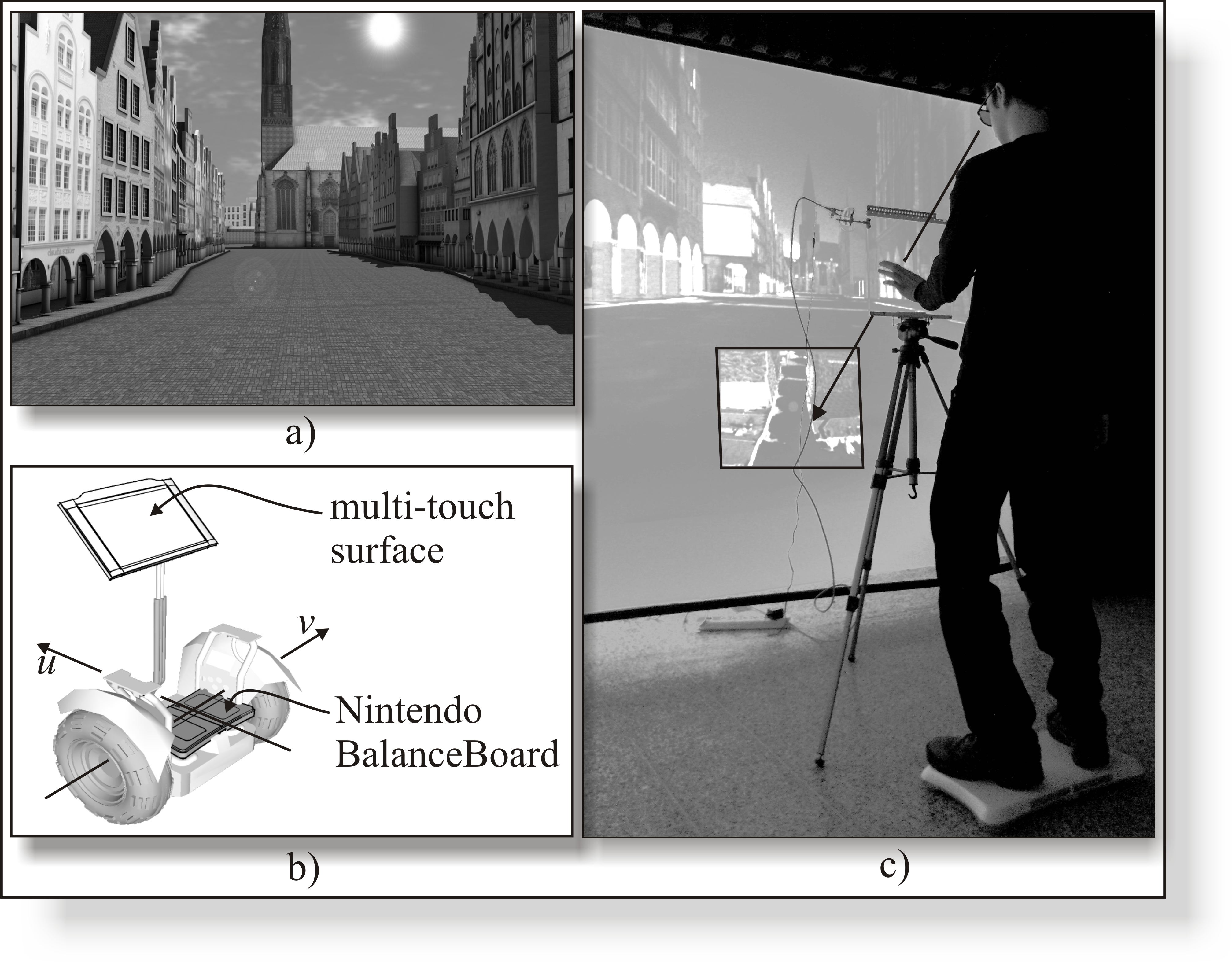 Navigation through Geospatial Environments with a Multi-Touch enabled Human-Transporter Metaphor
