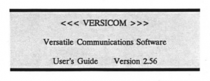 Versicom: Versatile Communications Software