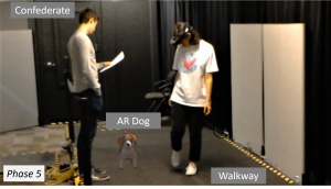 Walking Your Virtual Dog: Analysis of Awareness and Proxemics with Simulated Support Animals in Augmented Reality 