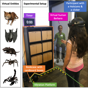 Analysis of Peripheral Vision and Vibrotactile Feedback During Proximal Search Tasks with Dynamic Virtual Entities in Augmented Reality